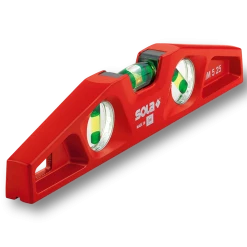 Sola 01331201 MM525 Niveau à Bulle En Aluminium 25cm Coulé Avec Plan En V (3 Fioles)