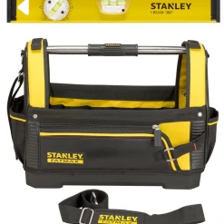 Stanley Niveau à Bulle 1-93-951SBL Sac à Outils Ouvert Fatmax 18" + Niveau Poutre En I 600 Mm