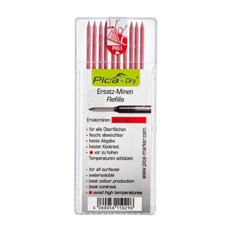 Pica Marqueur/crayon PI4031 4031 Recharge Sèche Rouge Waterproof Pour Crayon De Marquage 3 Pica Marqueur/crayon PI4031 4031 Recharge Sèche Rouge Waterproof Pour Crayon De Marquage