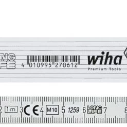 Wiha Mètre Pliant Règle Pliante Longlife® 1 M Métrique, 10 Pièces (27062) Blanc